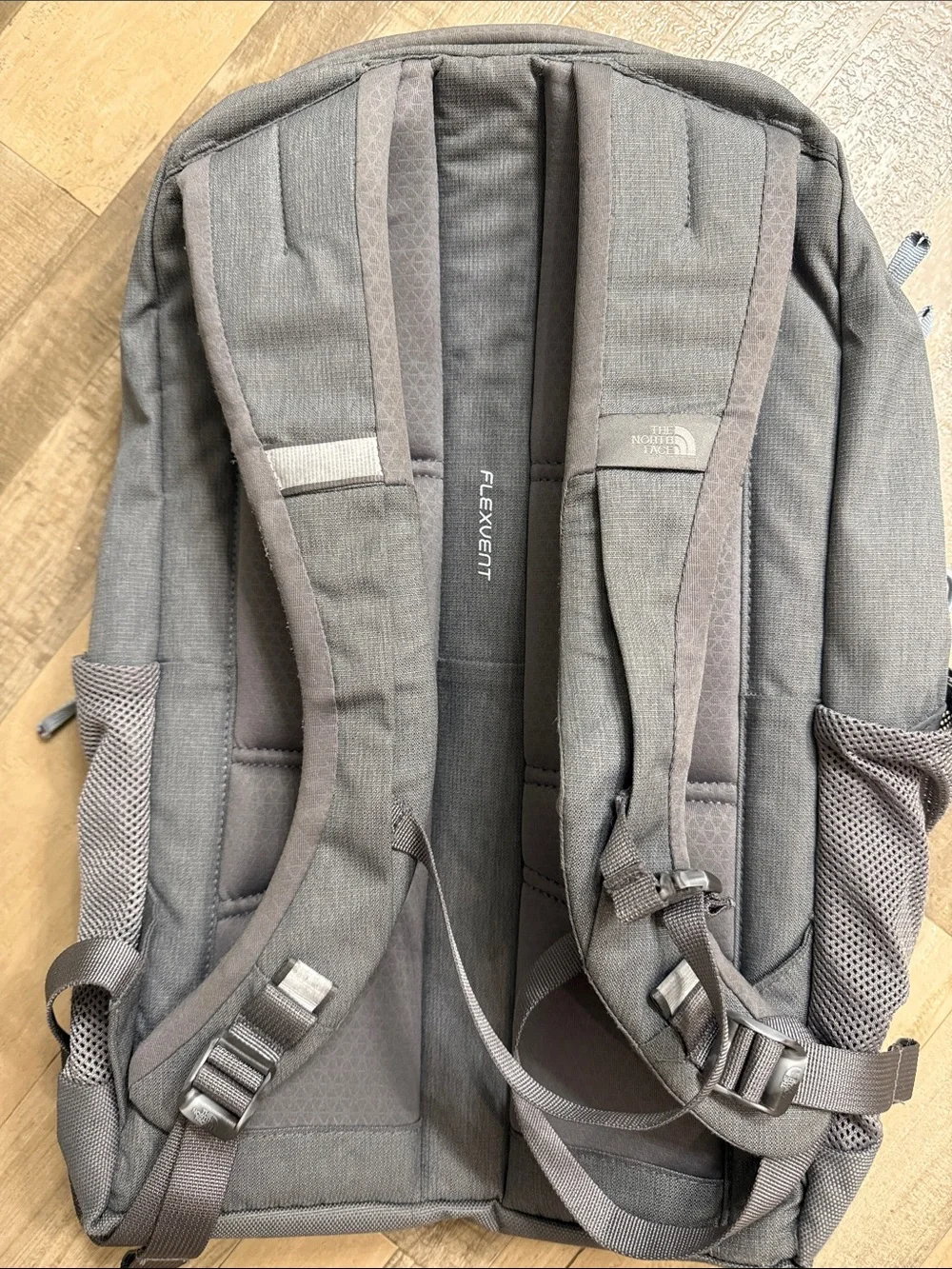 The North Face Jester Backpack in Grey with light blue Bungee
